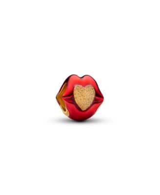 X Pat McGrath 14k Gold-Plated Red Enamel Lips Mini Charm