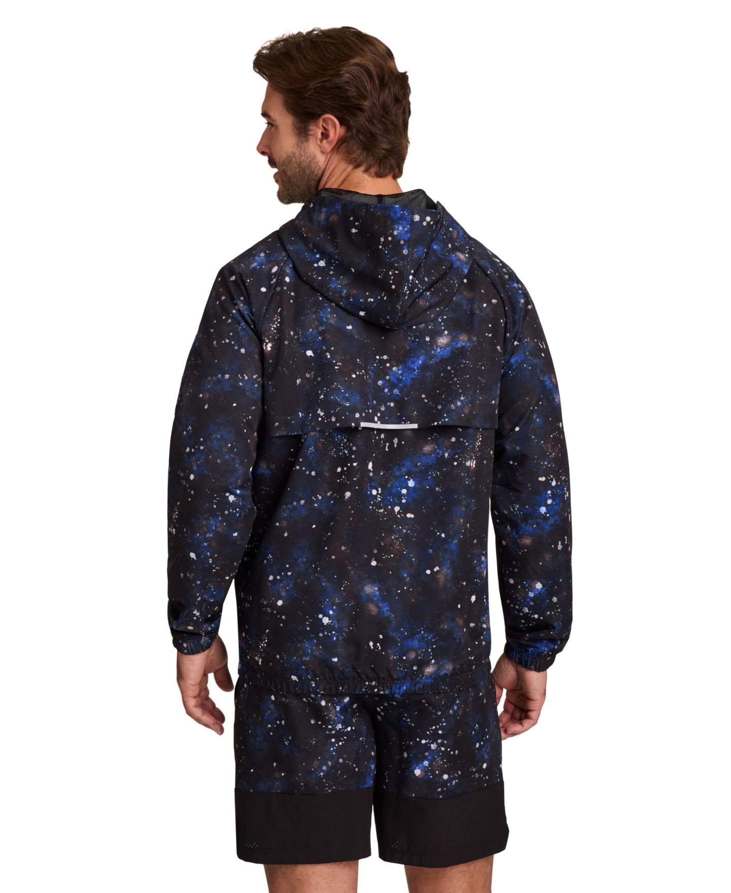 Мужская куртка Reebok Speedwick Full-Zip Hooded Water-Resistant Running, цвет: Синий разноцветный — фото 6