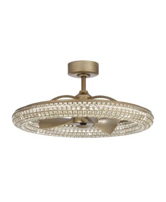 33" Indoor Downrod Mount Chandelier Ceiling Fan with Light and Remote Control