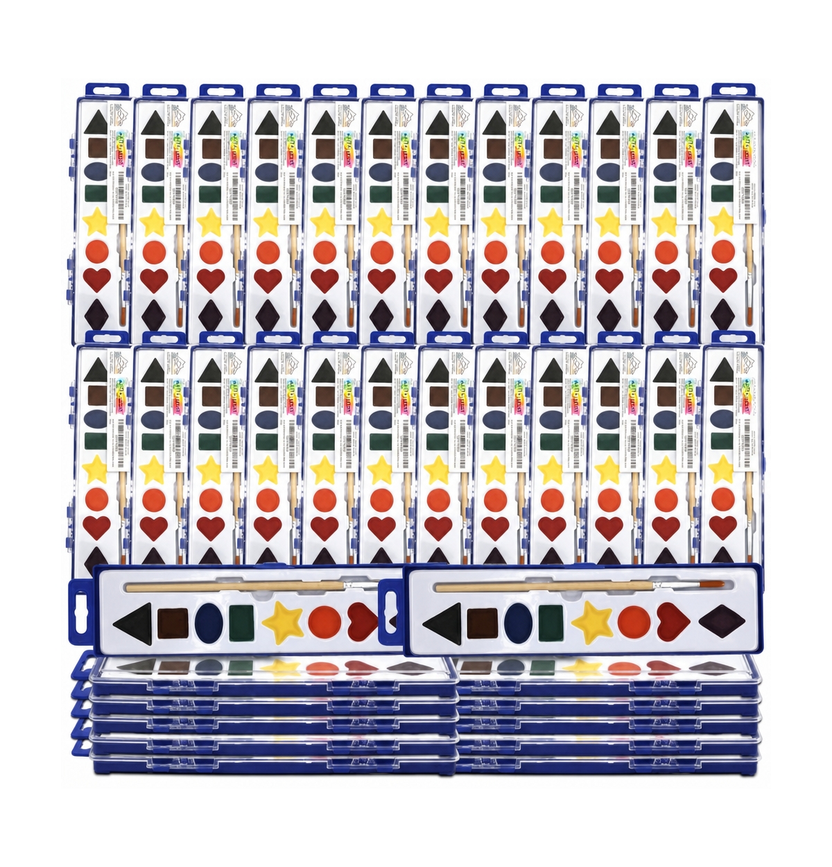 Color Swell Bulk Watercolors With Learning Shapes, 8 Colors, 36 Pack - Assorted