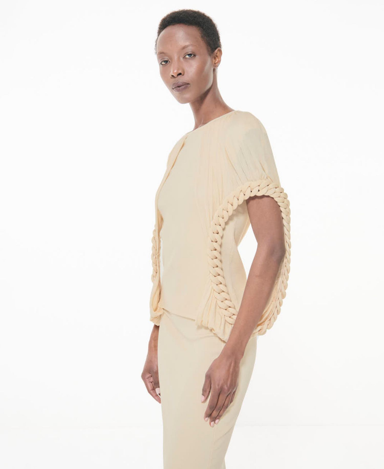 Women's Fitted Knit Chain-Detail Top