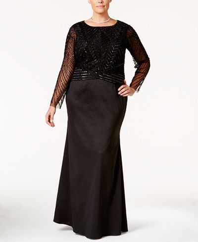 plus size embellished gown