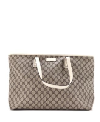 Large Plus Tote GG Coated Canvas with Leather