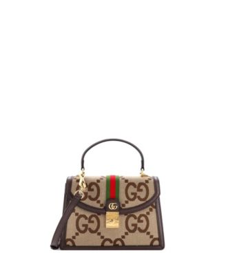 Small Ophidia Flap Top Handle Bag Jumbo GG Canvas