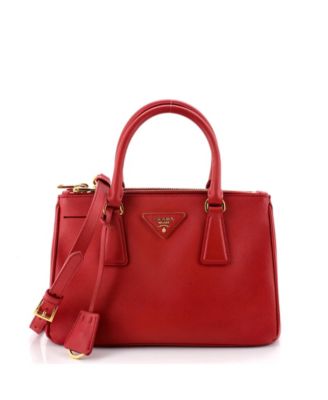 Small Double Zip Lux Saffiano Leather Tote