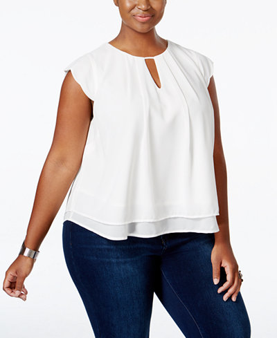 Monteau Trendy Plus Size Layered Top