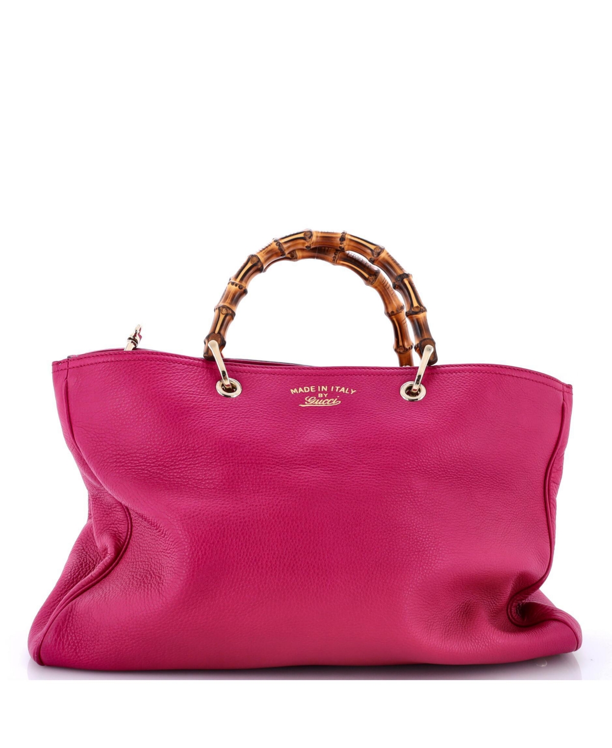 Pre-Owned Gucci Large Bamboo Shopper Tote Leather - Pink