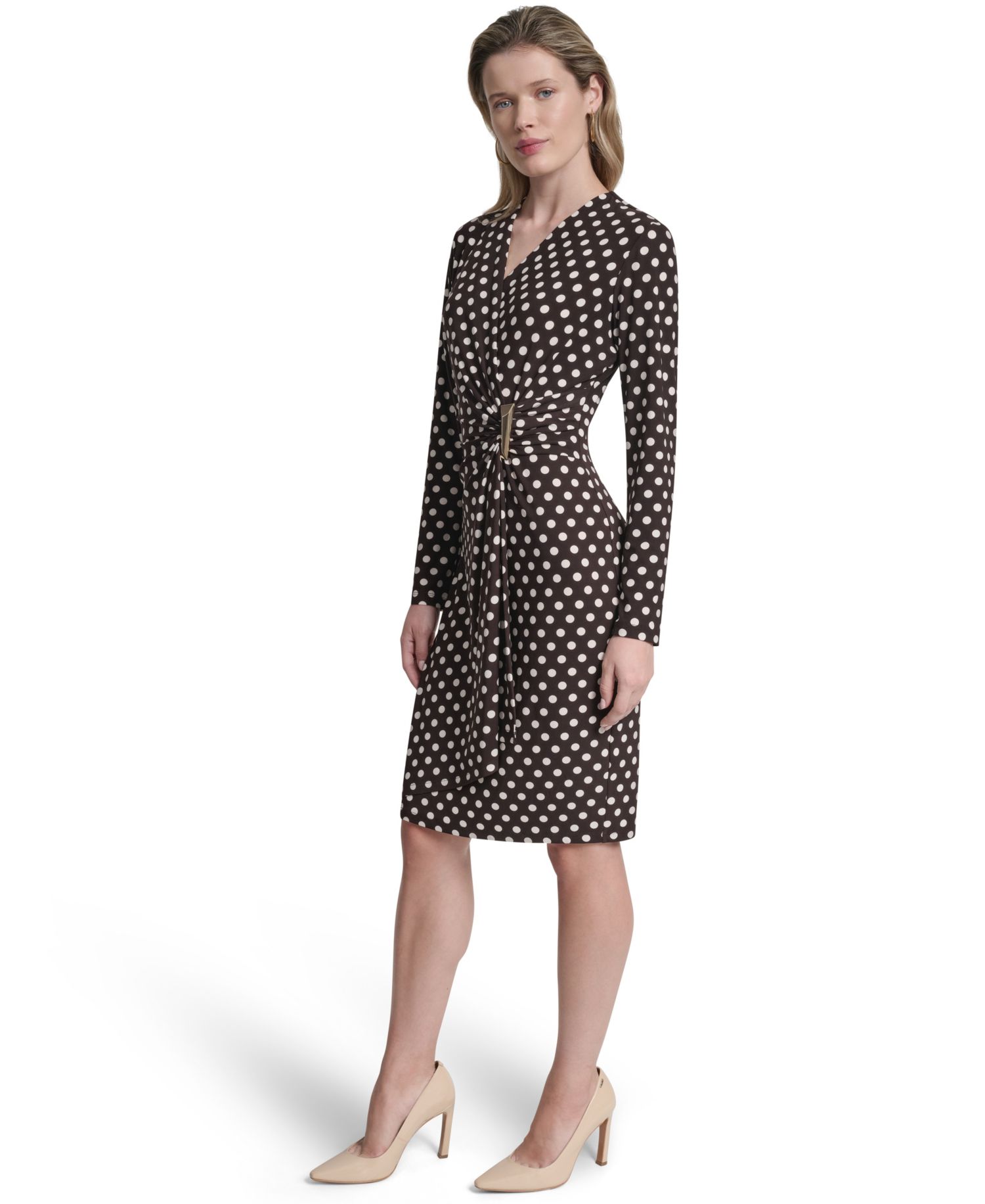 Women's Long-Sleeve Knee Length Dress