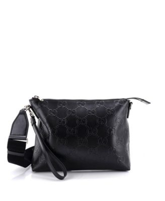 Medium Convertible Messenger Bag GG Embossed Perforated Leather