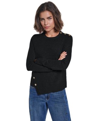 Women's Asymmetrical Long-Sleeve Crewneck Sweater