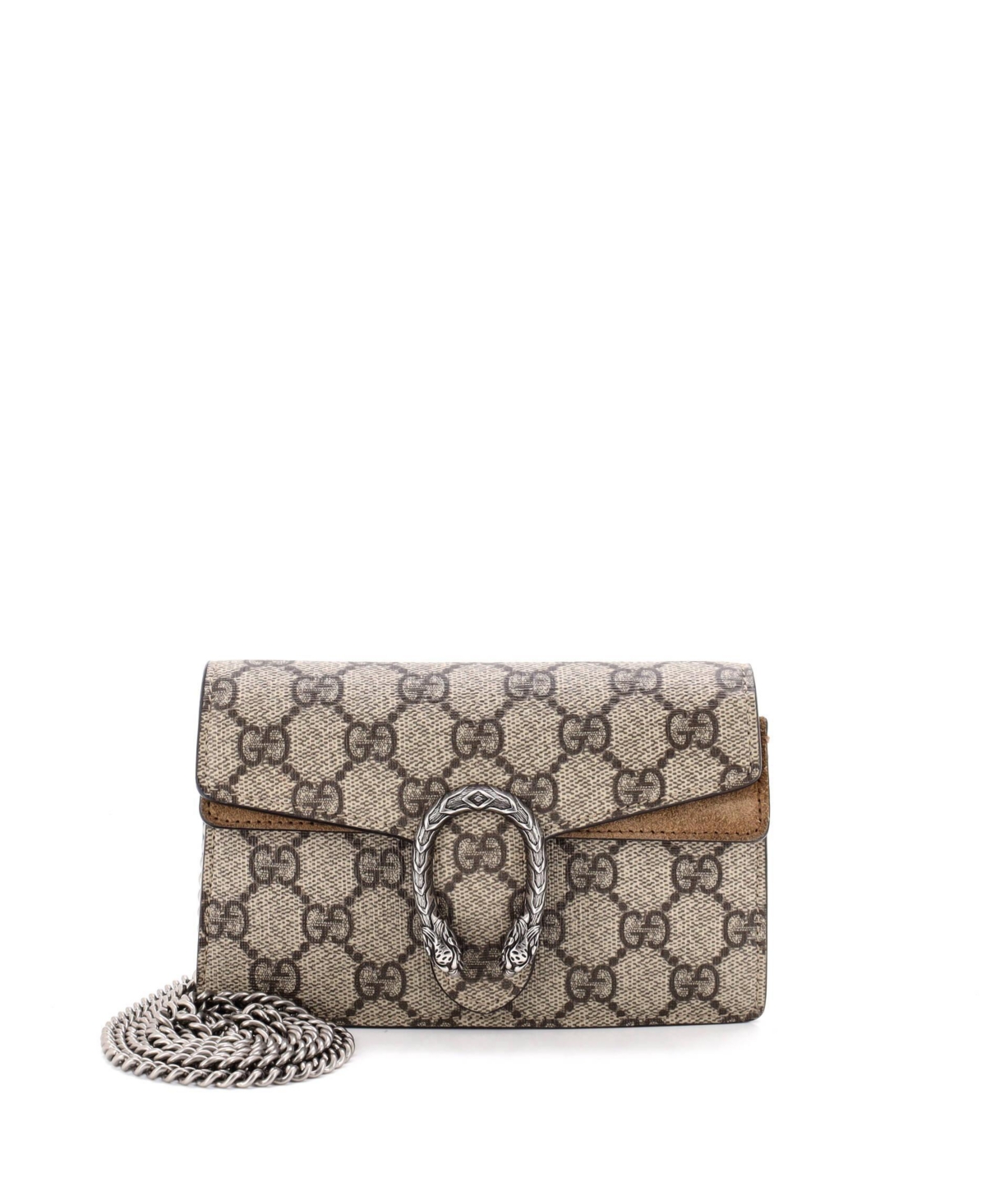 Pre-Owned Gucci Super Mini Dionysus Bag Gg Coated Canvas - Brown