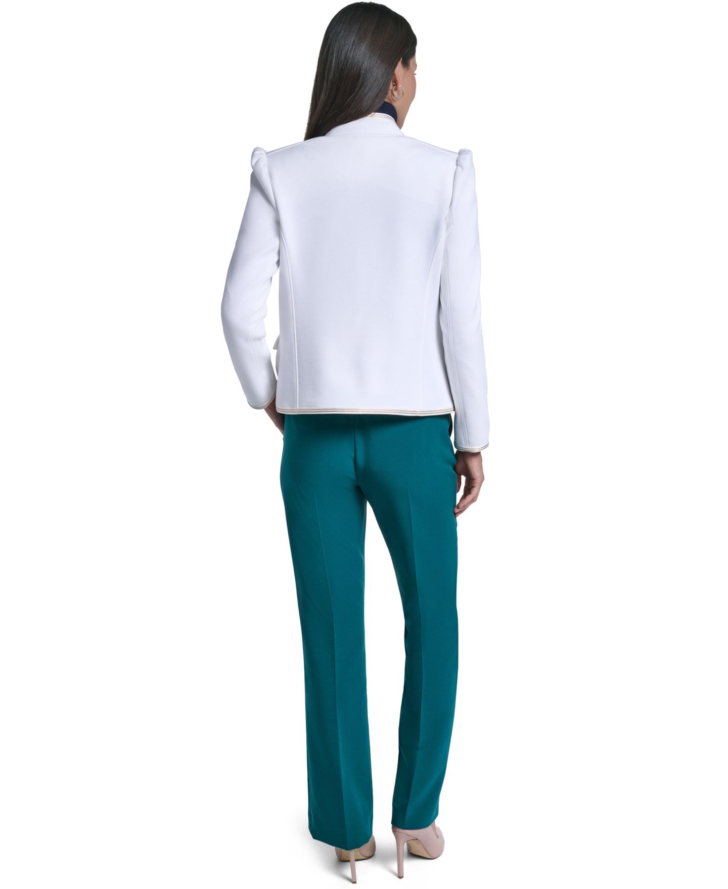 Женская куртка Tommy Hilfiger Picuba Band Collar Shoulder-Padding, цвет: Слоновая кость — фото 7