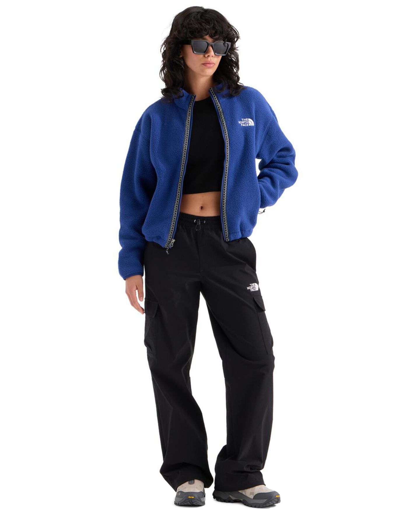 Женская флисовая куртка The North Face TNF Fleeski на молнии, цвет: Сливовый — фото 9