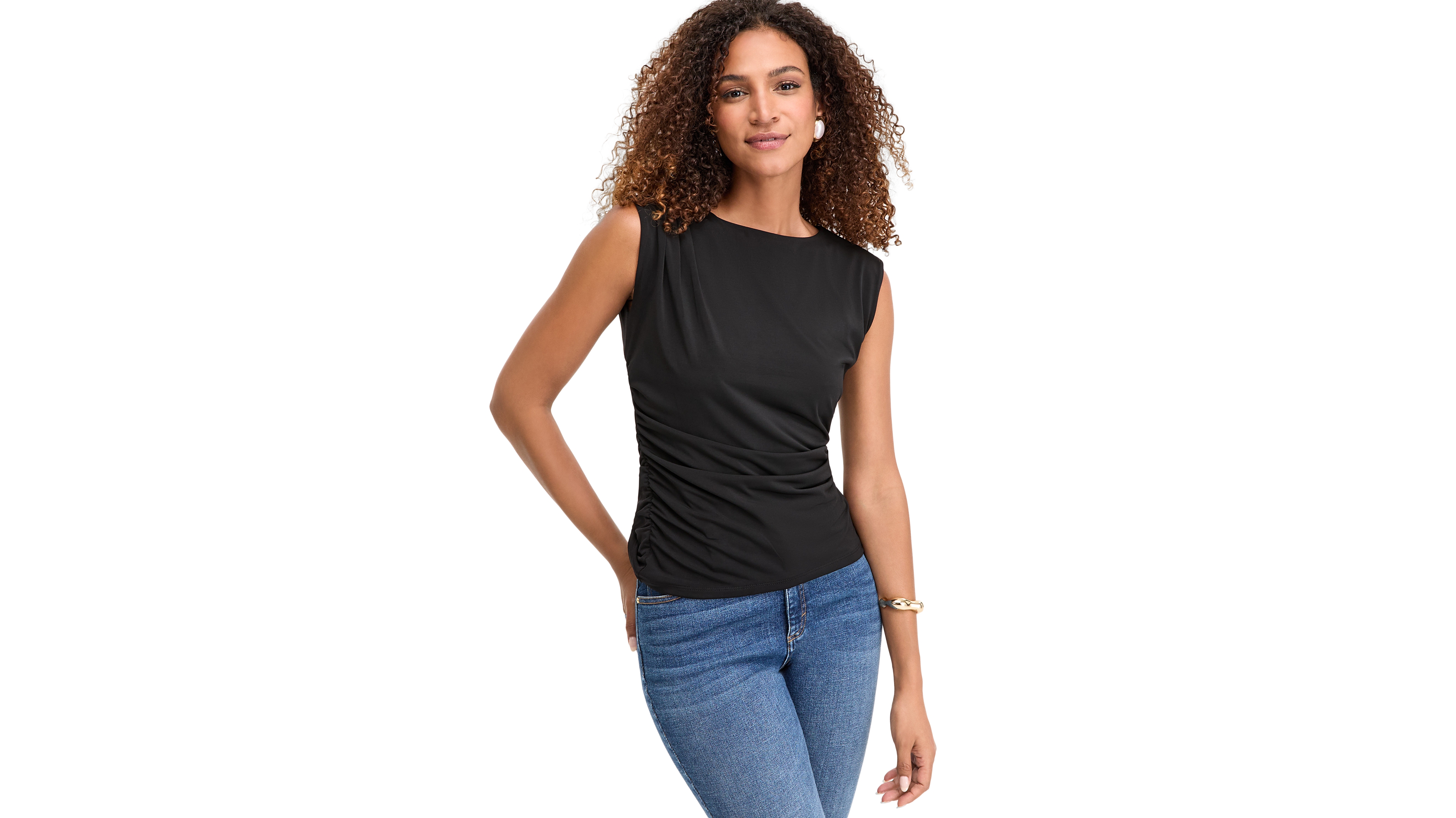 I.n.c. International Concepts Women's Short-Sleeve Ruched Boatneck Top, Macy's Exclusive
