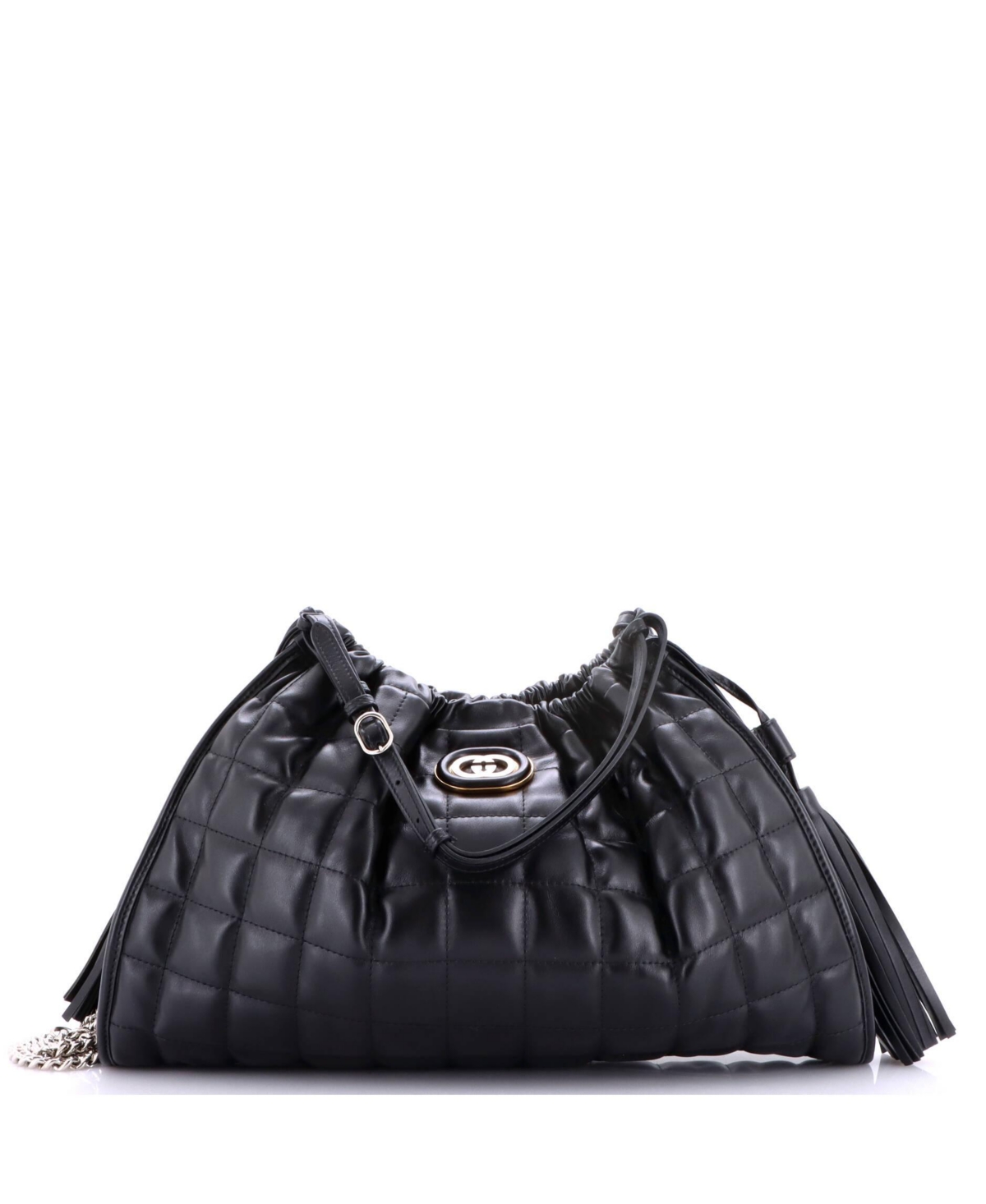 Pre-Owned Gucci Medium Deco Tote Matelasse Leather - Black