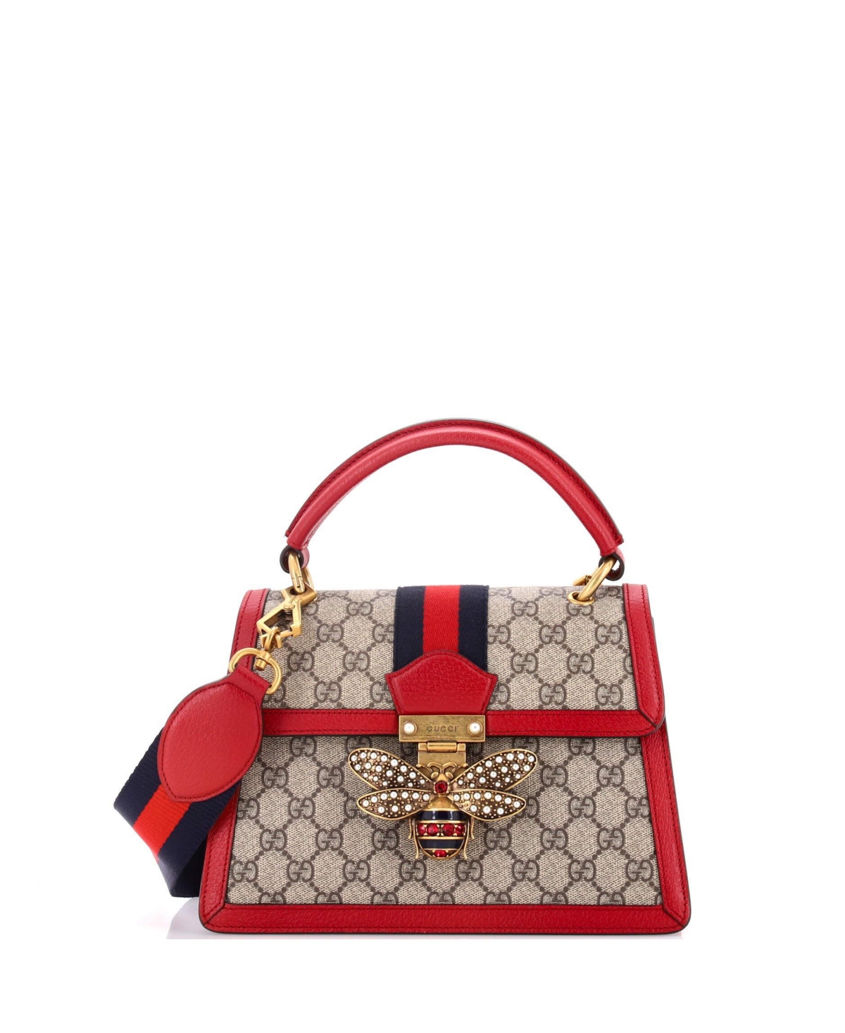 Pre-Owned Gucci Small Queen Margaret Top Handle Bag Gg Coated Canvas with Leather - Brown