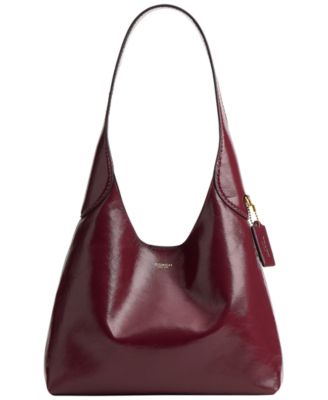 Brooklyn Small Glazed Leather Magnetic Shoulder Bag