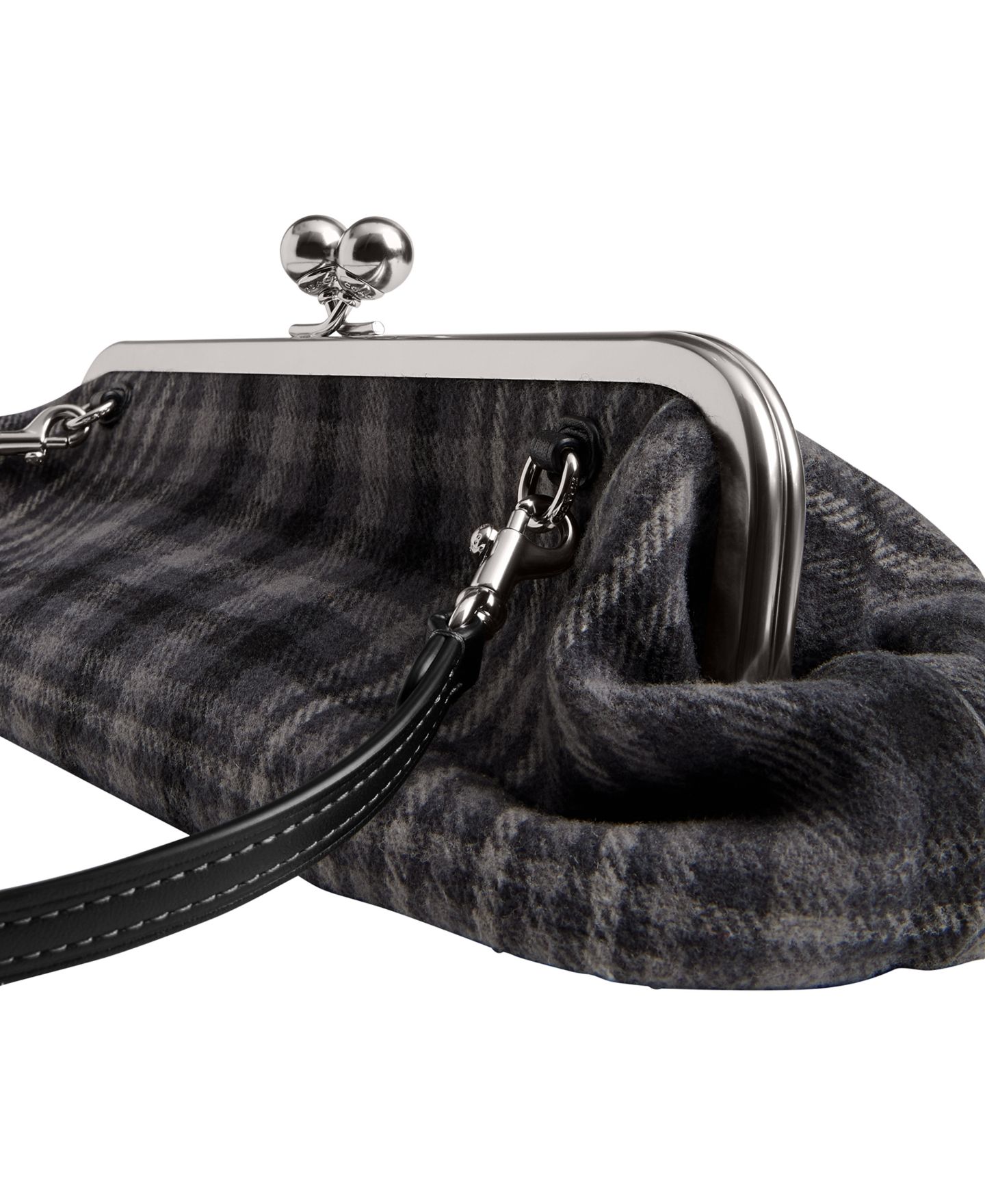 Женская сумка на плечо Coach Kiss-Lock 30 с каркасом в клетку, малая, цвет: Серый разноцветный — фото 8