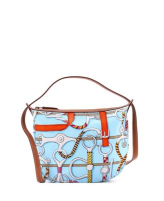 Pre-Owned Hermes Sursoie To Go Pouch Printed Silk and Leather