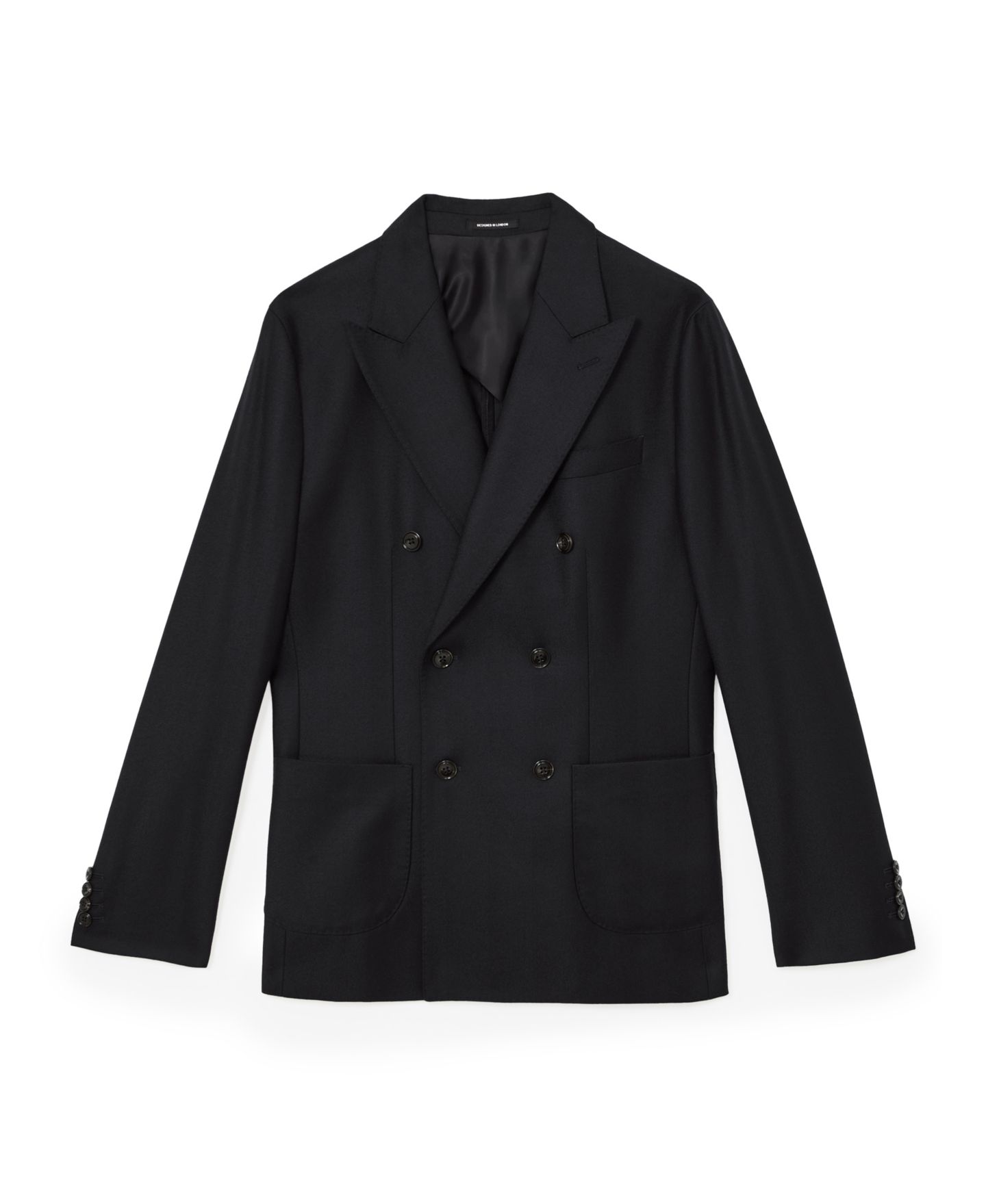 Мужской пиджак REISS Muse Double-Breasted Tailored-Fit Wool Blazer, цвет: Тёмно-синий — фото 2