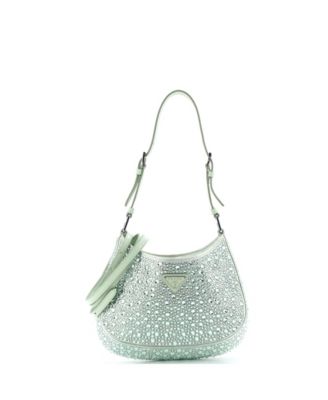 Small Cleo Shoulder Bag Crystal Embellished Satin