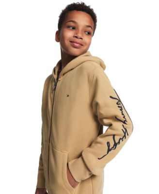 Boys' 8-20 Signature Full Zip Kangaroo-Pocket Cotton-Polyester Blend Zip Hoodie