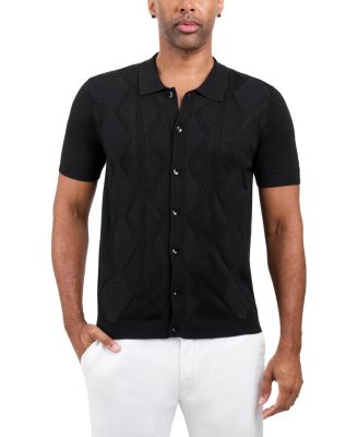 Men's Diamond-Knit Short-Sleeve Polo Shirt