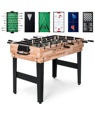 10 in 1 Game Room Table with Pool Table Foosball Ping Pong and Chess