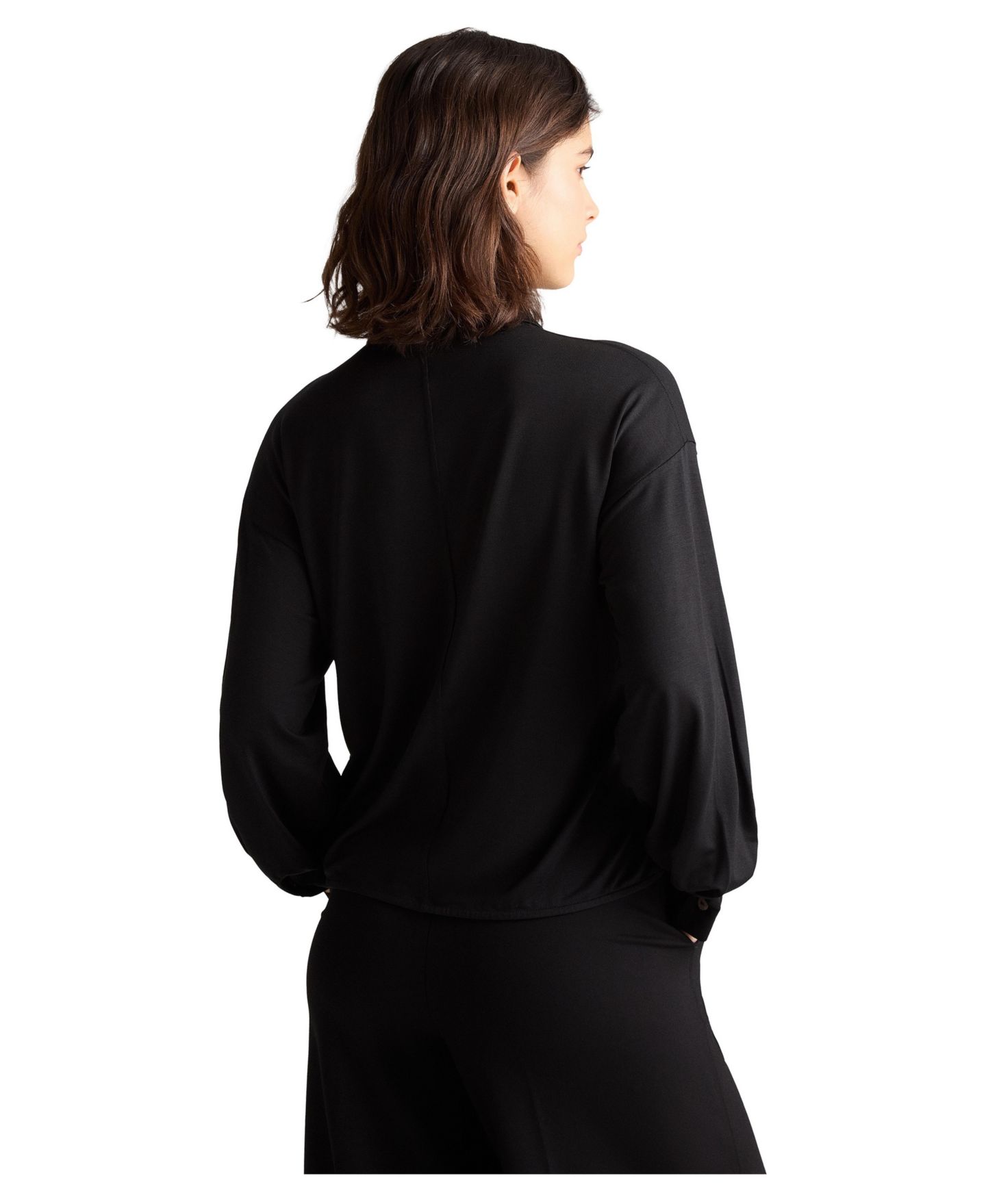 Женская рубашка Residus Gart Button-Front Collared Long-Sleeve, цвет: Чёрный — фото 5