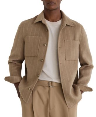 Men's Gano Stripe Wool-Blend Striped Classic-Fit Overshirt