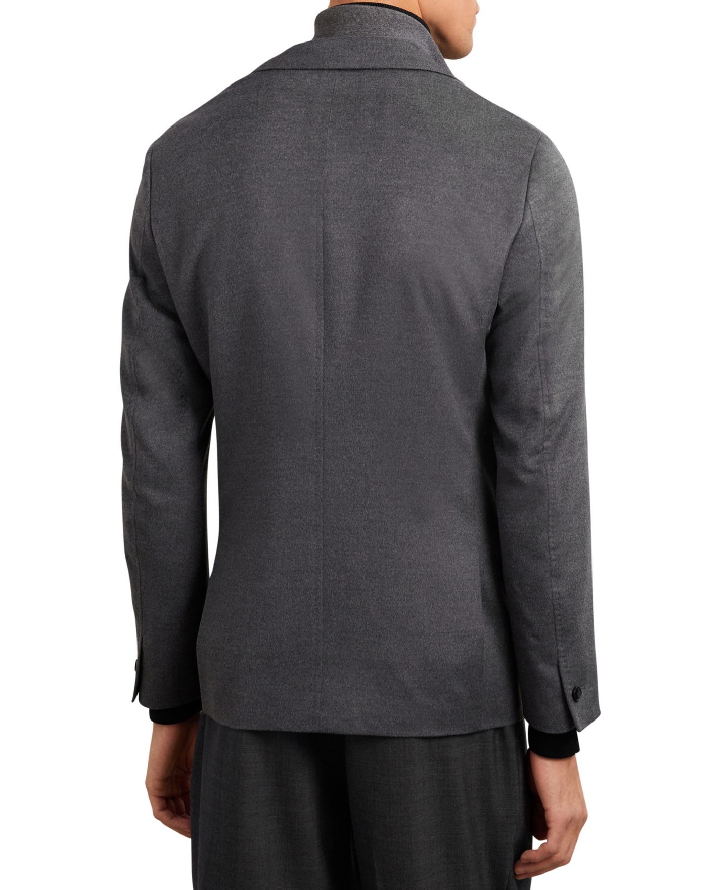 Мужской приталенный однобортный блейзер Reiss Patch из шерстяной смеси, цвет: Угольный — фото 5