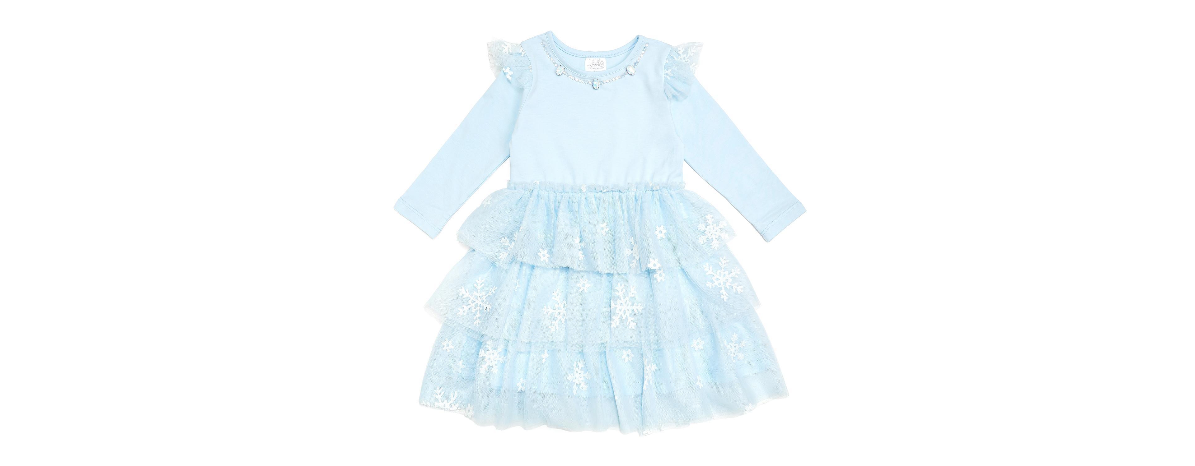 Sweet Wink Girls' 4-16 Long-Sleeve Glitter-Snowflake Tutu Dress