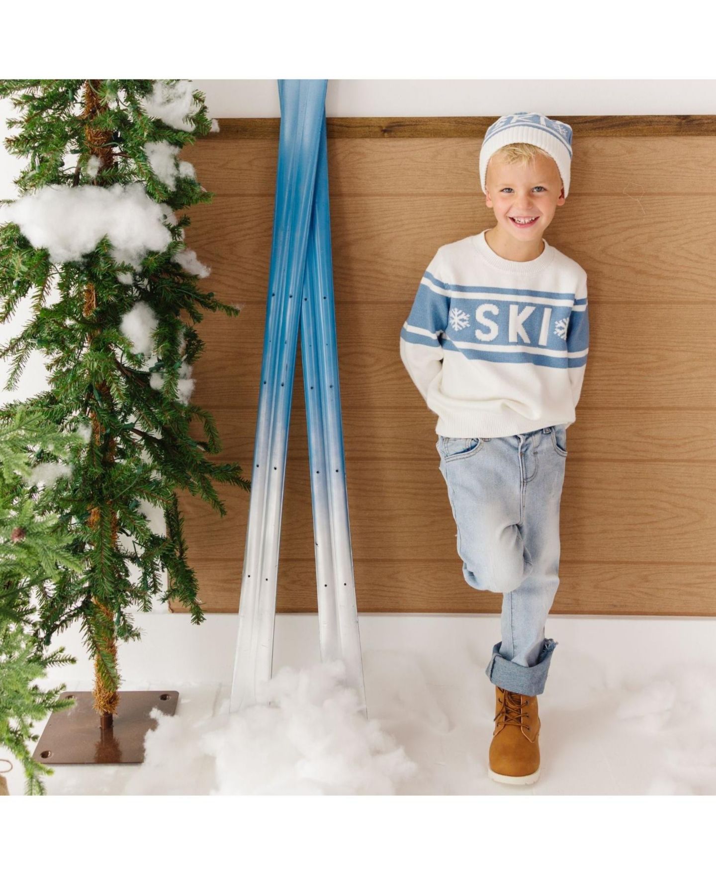 Детский свитер Sweet Wink Intarsia Crewneck Long-Sleeve, цвет: Кремовый — фото 6