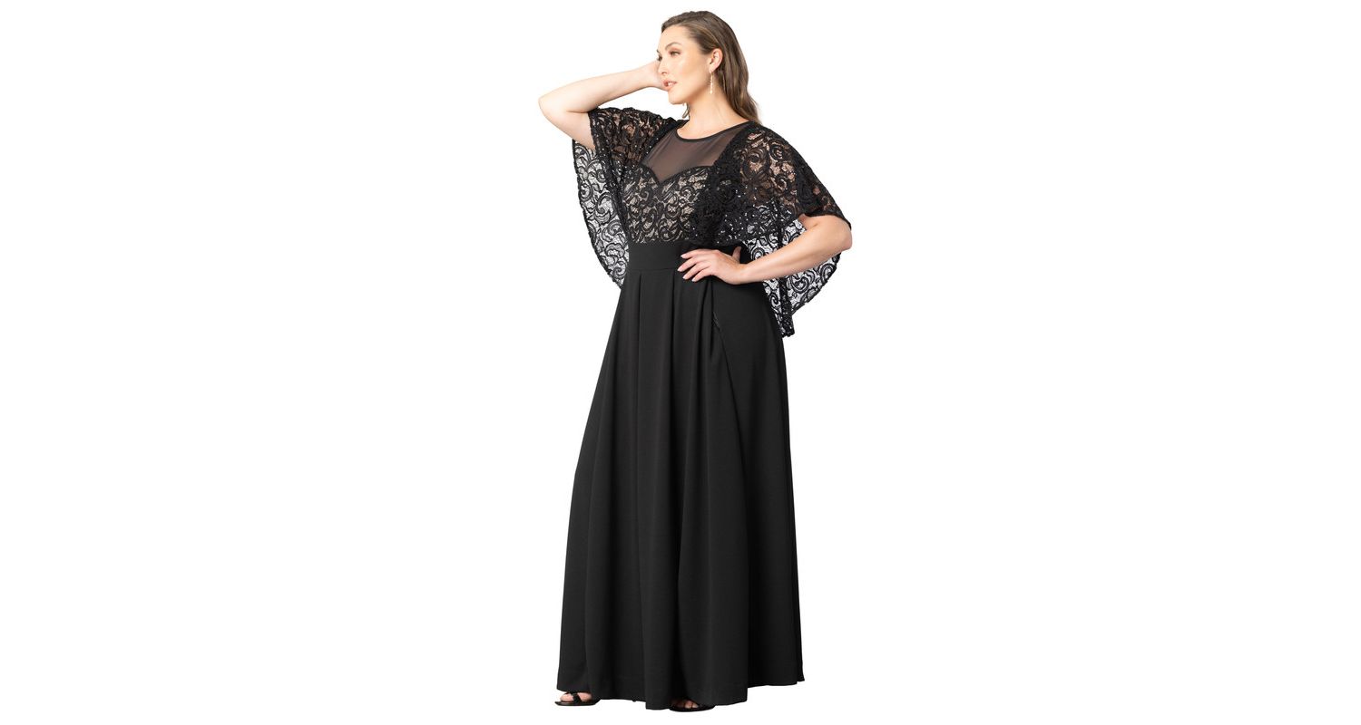 Plus Size Alluring Sequins Lace Formal Jumpsuit