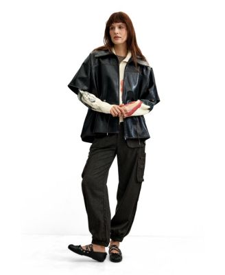 Women's Poncho Leather Effect