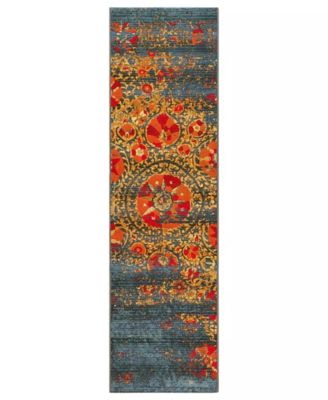 Marina 8046 Suzanie Blue 1'11" x 7'6" Indoor/Outdoor Runner Area Rug