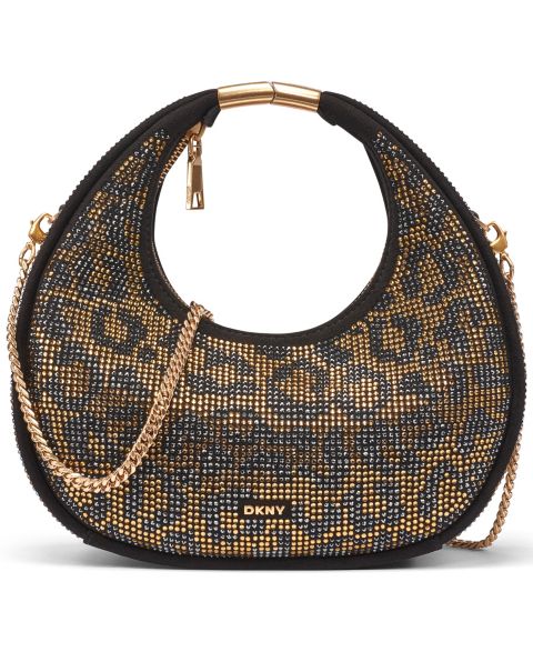 Женская сумка DKNY Margot Rhinestone Small Adjustable Strap Crossbody Handbag, цвет: Леопардовый