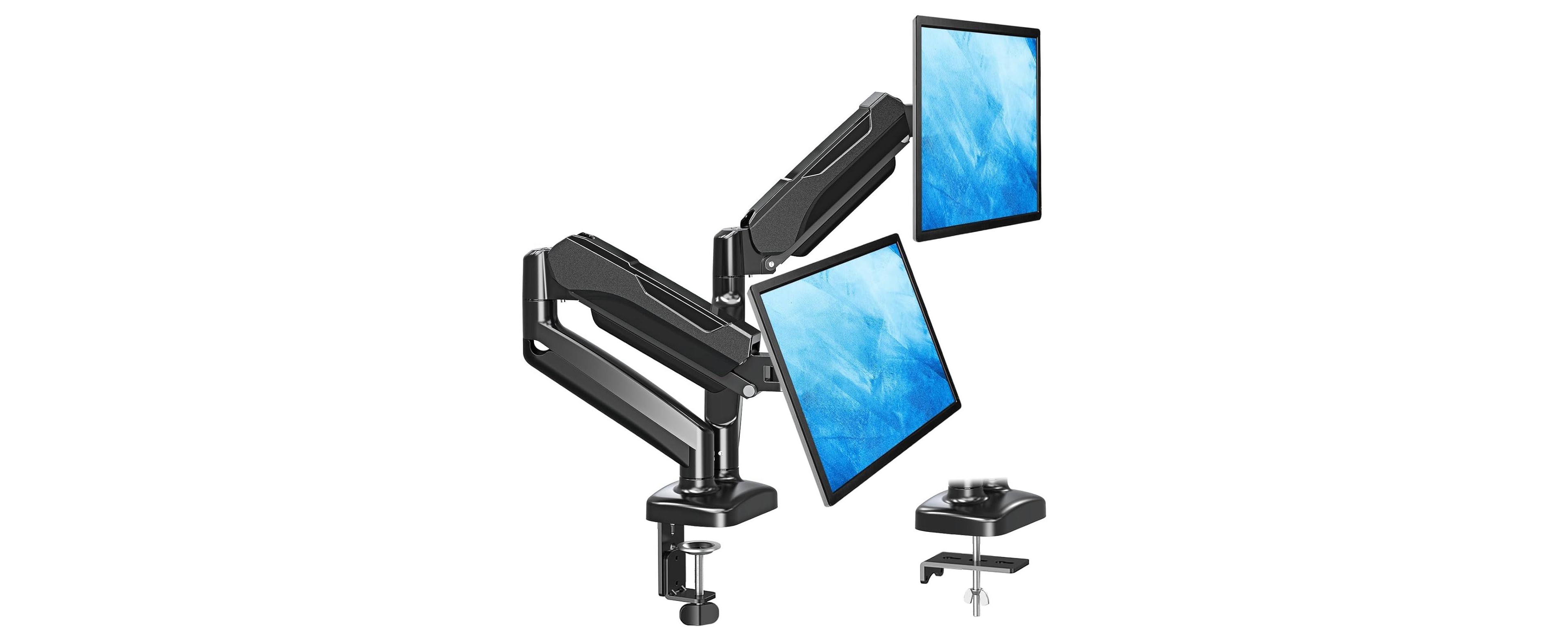 Lofree Dual Monitor Full-Motion Desk Mount for 17" to 32" Flat and Curved Screens with Vesa