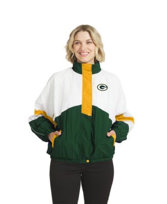 Women's Green Bay Packers Crinkle Full-Zip Hooded Windbreaker Jacket