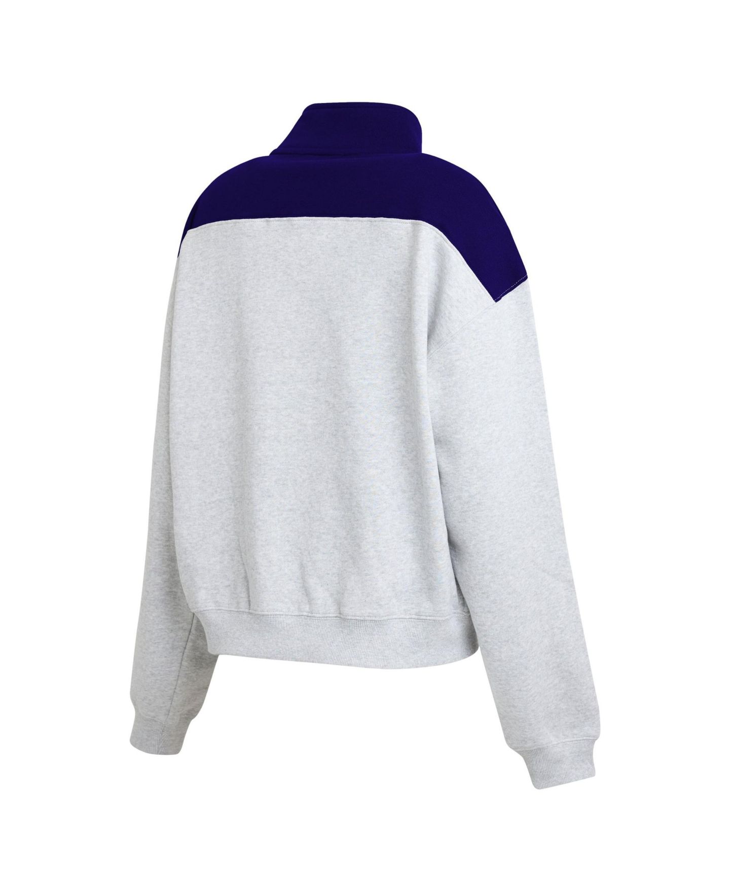 Женский свитер WEAR by Erin Andrews Heather Gray Baltimore Ravens Colorblock Half-Zip Pullover — фото 3