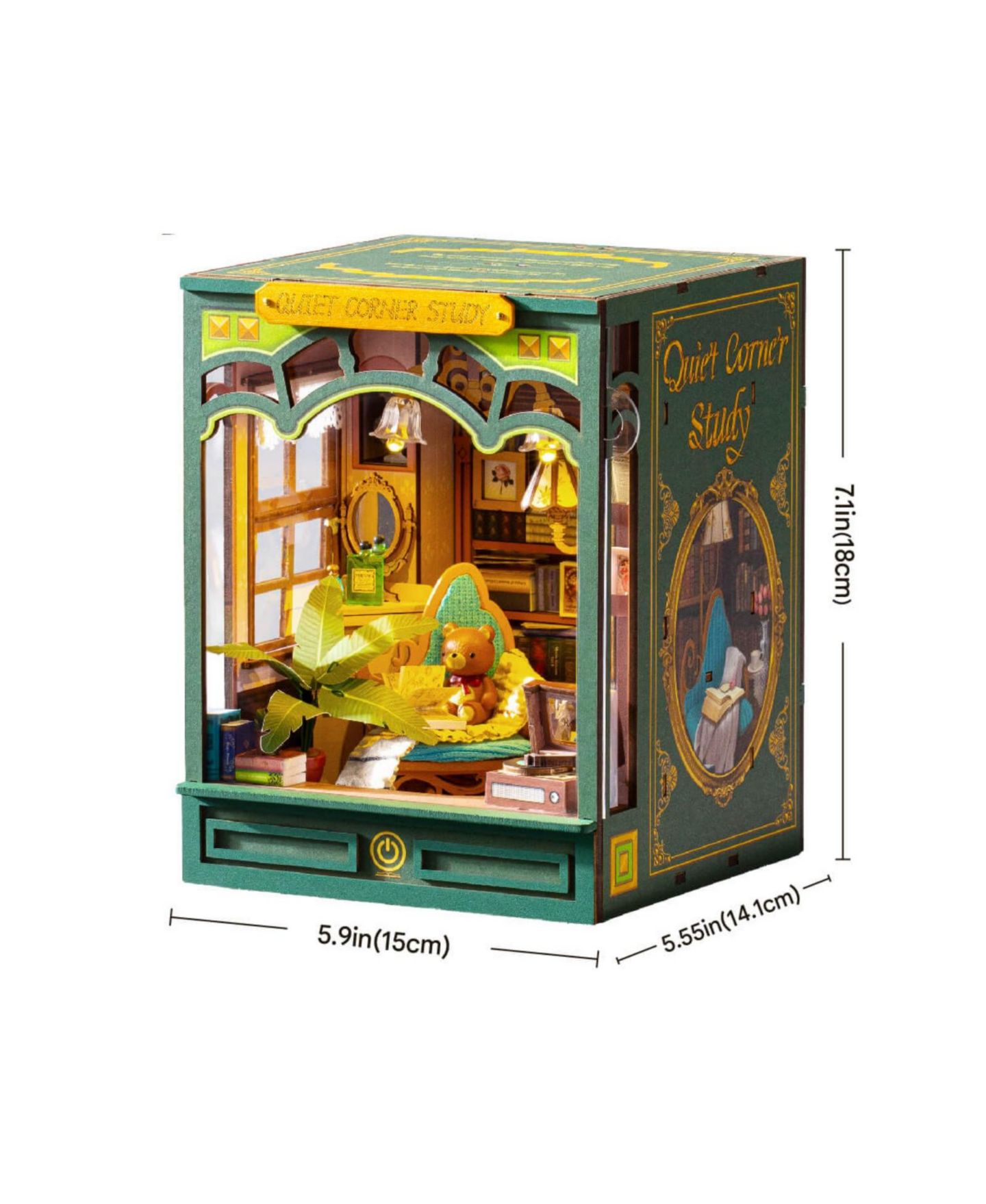 Детские конструкторы Robotime Vintage Library Quiet Corner Study Miniature House Kit, Ages 14 & Up — фото 3