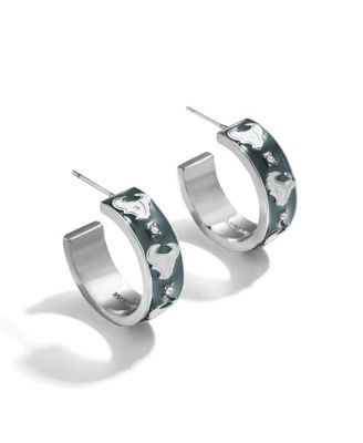 x BaubleBar Houston Texans Enamel Hoop Earrings