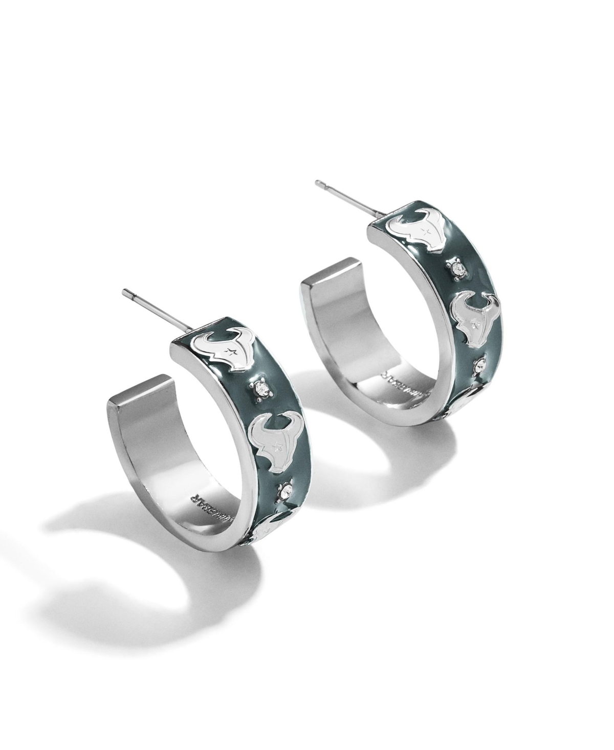 Wear by Erin Andrews Crystal Gold-Plated Houston Texans Hoop Earrings