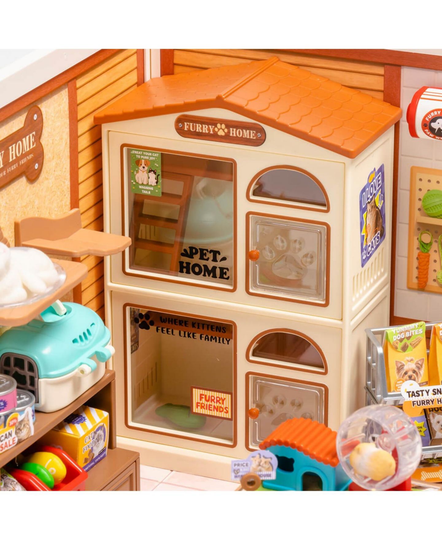 Детский конструктор Robotime Furry Friends' Home Pet Shop 87-Piece Building Set, Ages 14+ — фото 5