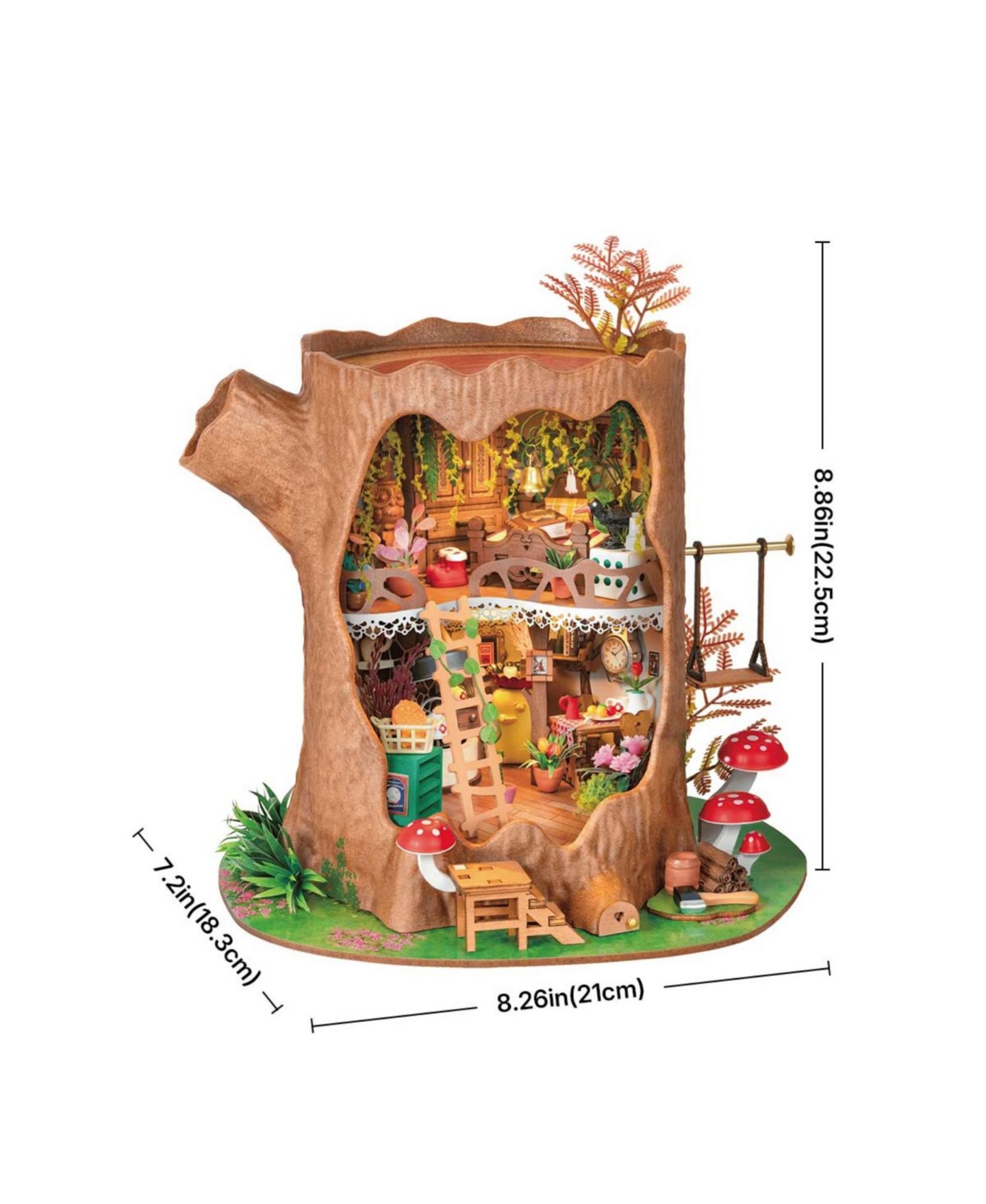 Детские куклы Robotime Fairytale Tree House 3D Wooden Puzzle DIY Craft Kit, Ages 14+ — фото 5