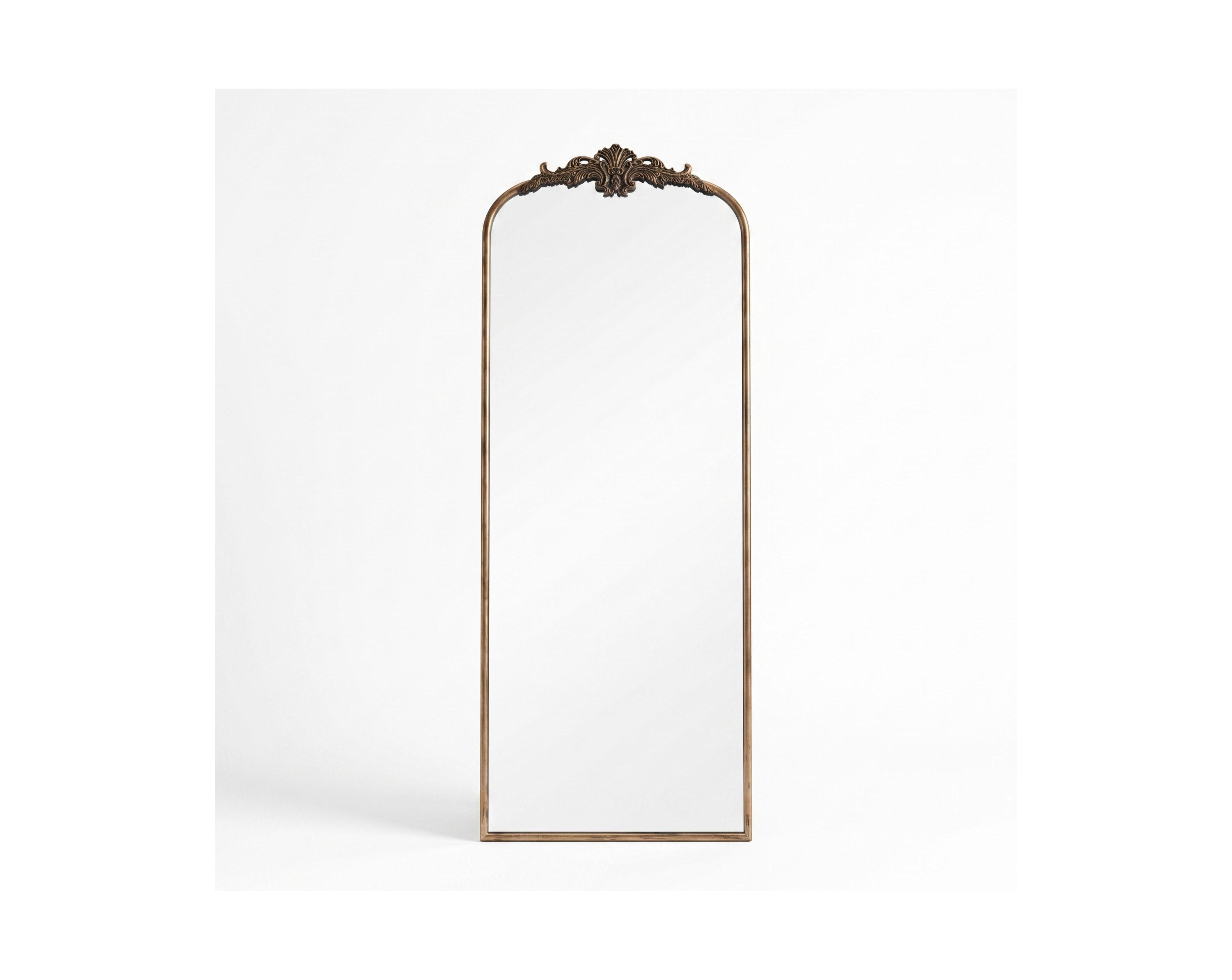 Phying 23.5x56 Inch Vintage Full Length Mirror Arched Body Mirror Ornate Long Wall Mounted Dressing Mirror Elegant Retro Decorative Mirror