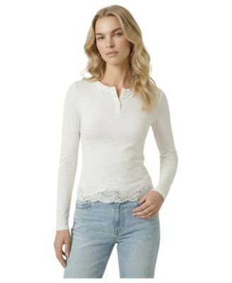 Women's Henley Long-Sleeve Fitted Top