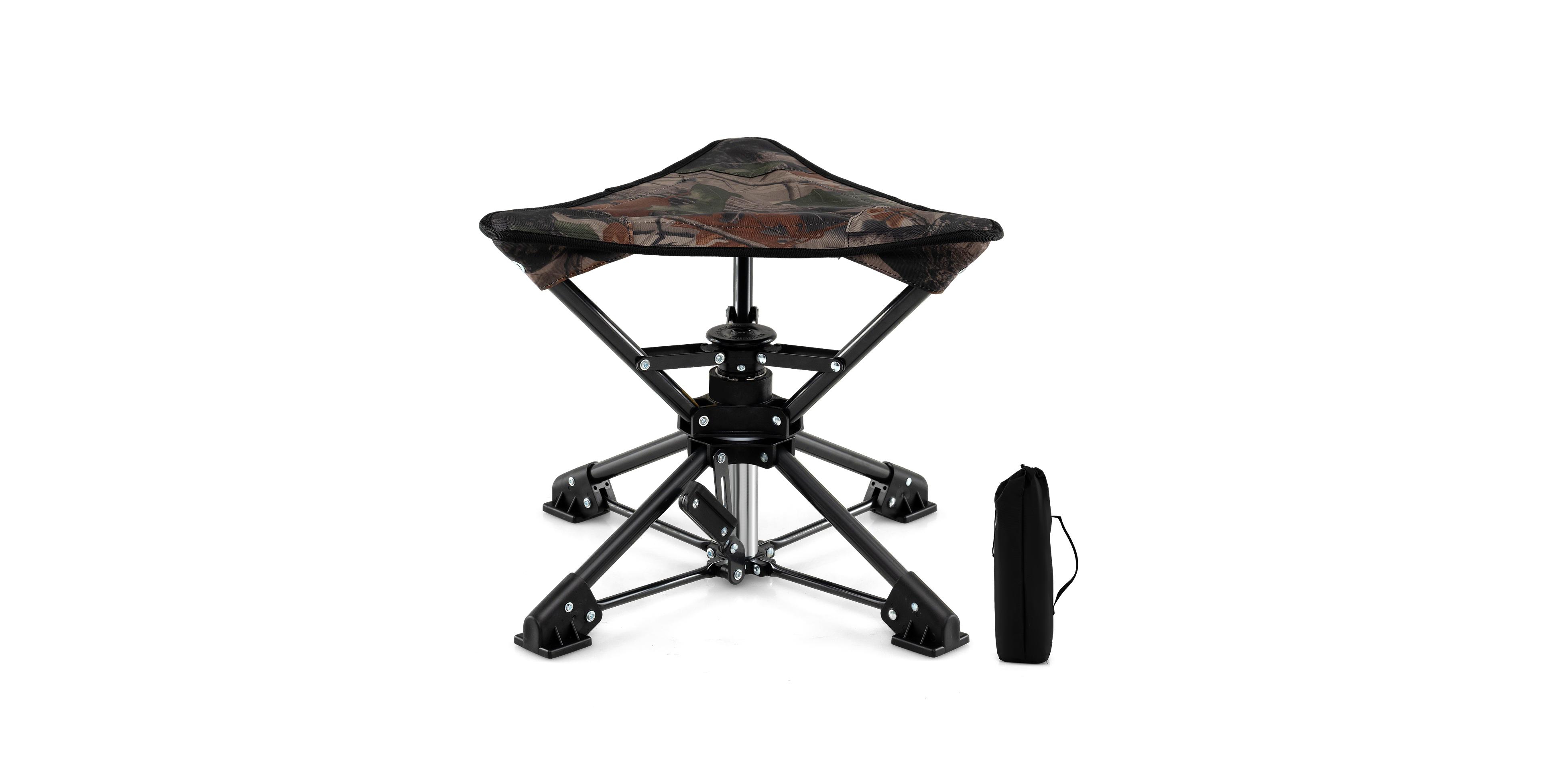 Mecale Folding 360-Degree Swivel Camping Stool for Adults, Camouflage