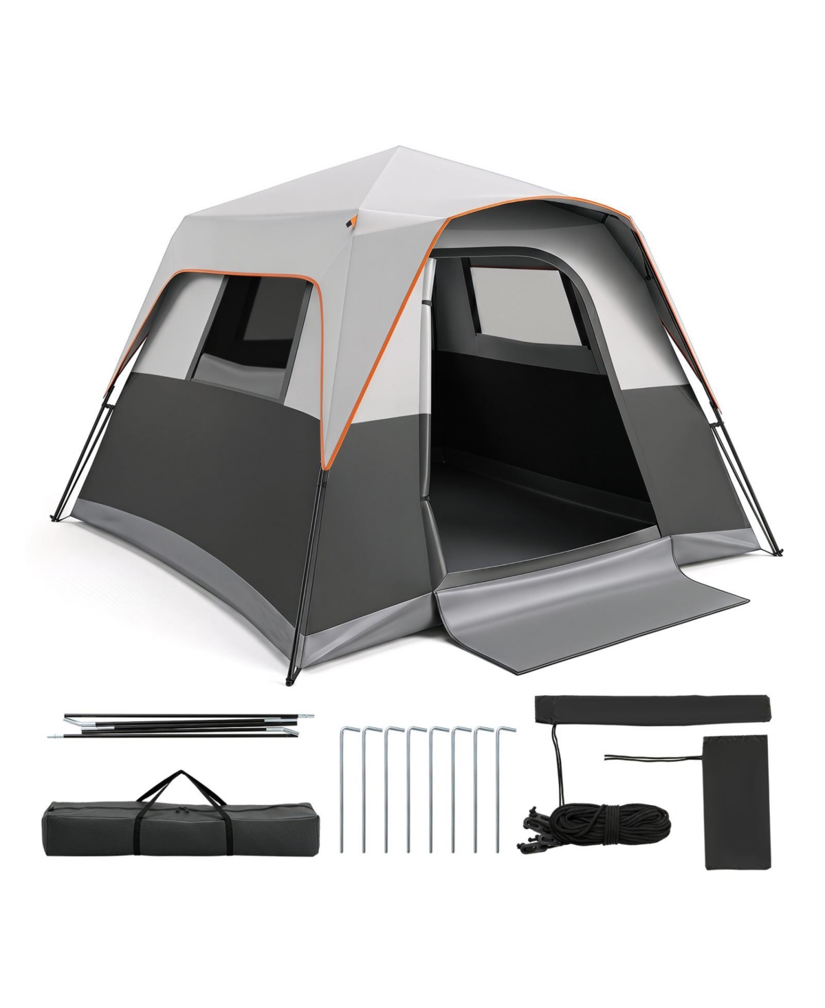 Mecale 6-Person Blackout Cabin Camping Tent with Rainfly and Carry Bag