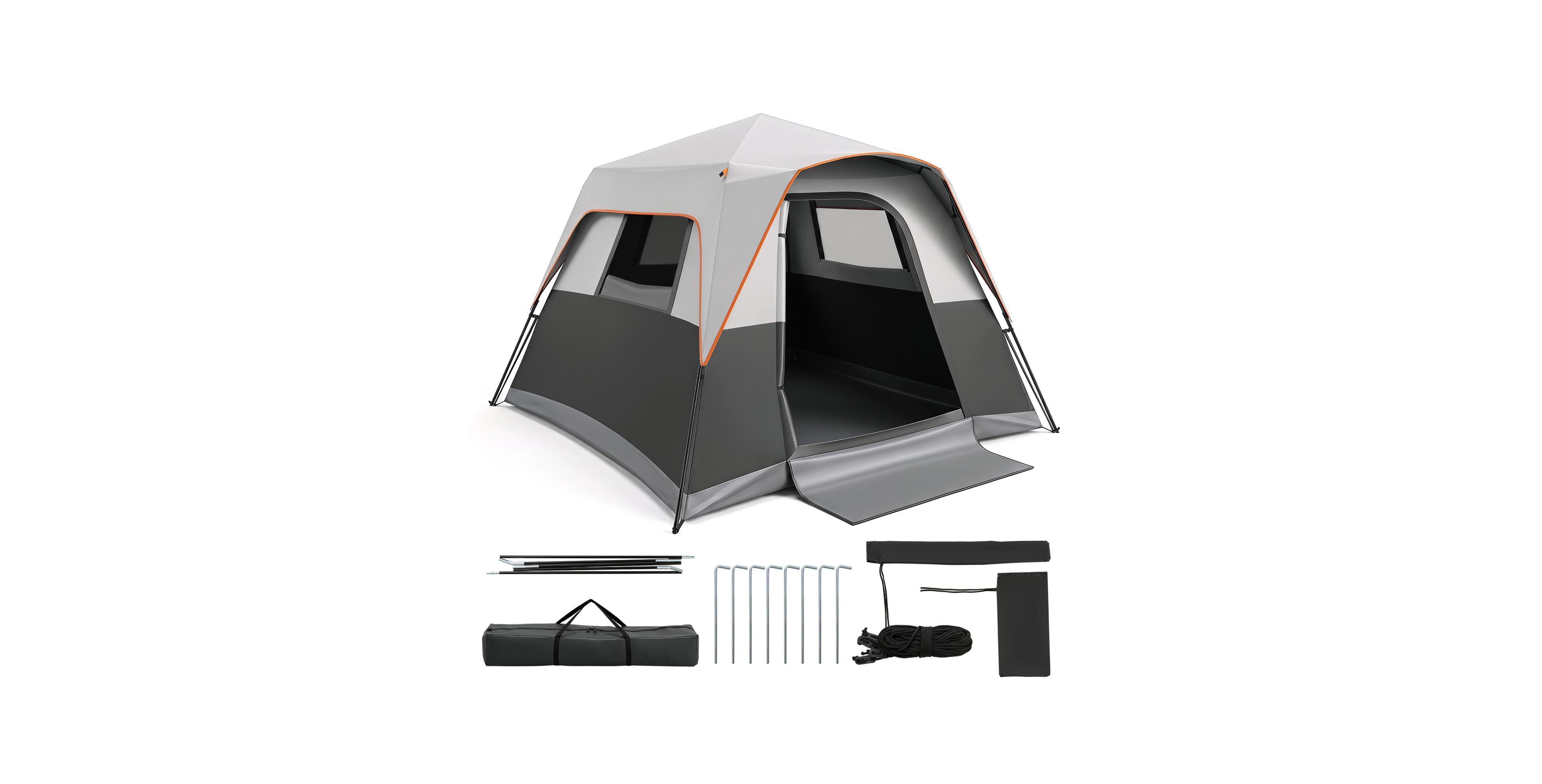 Mecale 6-Person Blackout Cabin Camping Tent with Rainfly and Carry Bag